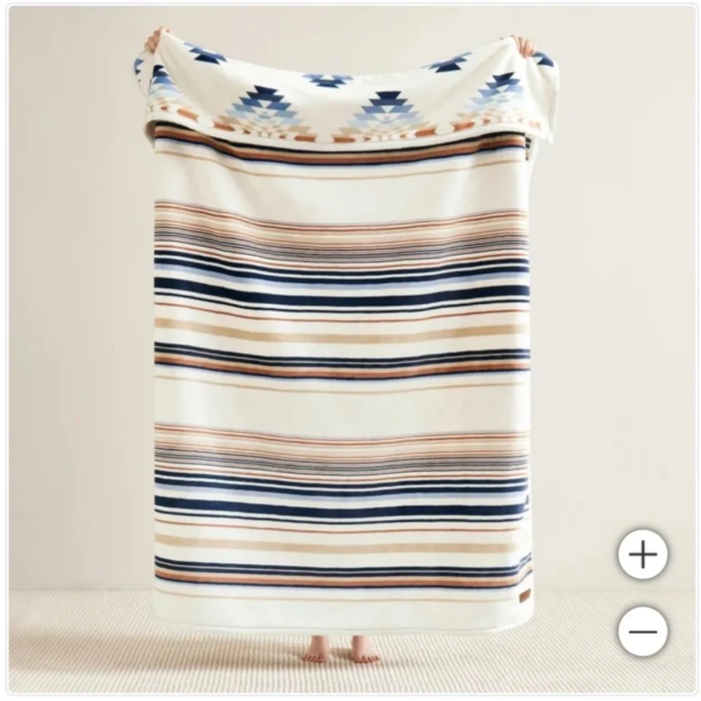 NWT Pendleton Reversible Plush Throw SAVANNA STRIPE - 50” x 70” - Picture 4 of 7